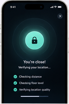 Checking distance, floor level and location quality